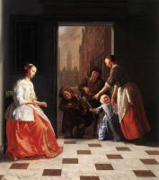 Ochtervelt, Jacob - Street Musicians at the Doorway of a House